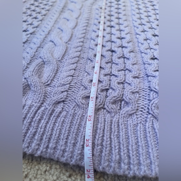A.L.C Serena Blouson-Sleeve Cable-Knit Lavender Sweater Size M - Picture 7 of 11